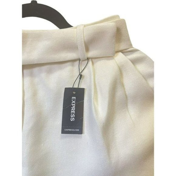 EXPRESS Light Beiges Women’s Pants Ankle Super HighRise Belted Size 4 NWT - Picture 9 of 16